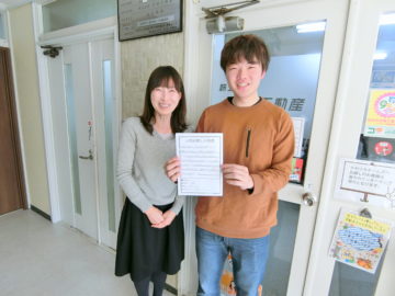 【お客様の口コミ】三重県出身 A・K様より信大工学部学生賃貸アパート探しの感想を頂きました