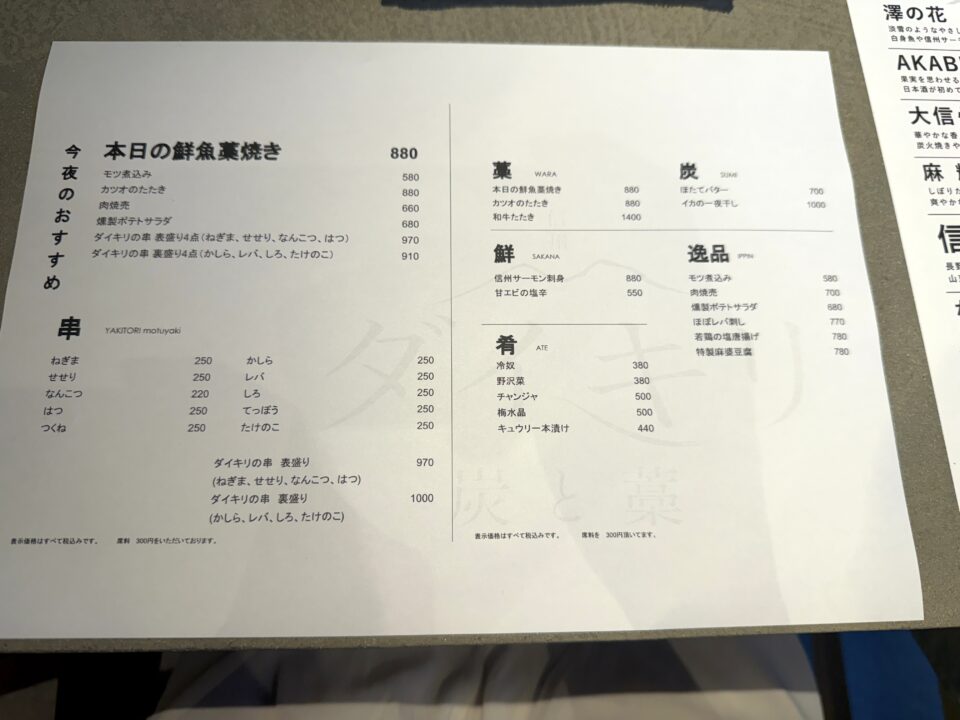 炭と藁信州ダイキリ