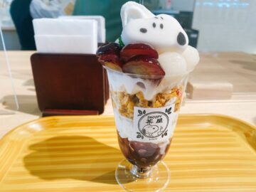 【SNOOPY茶屋 軽井沢（スヌーピーちゃや）】めちゃくちゃ可愛いスヌーピーのあんみつぶどうパフェ！